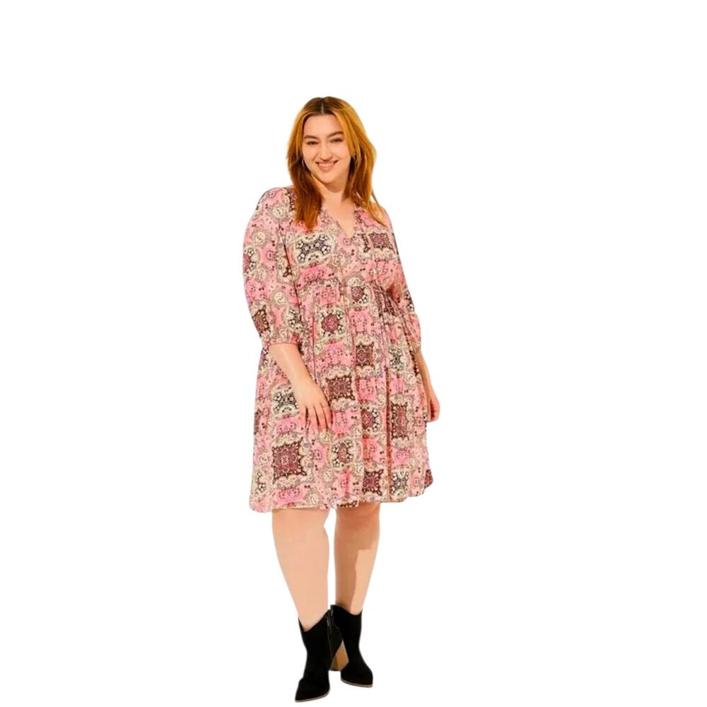 Torrid Gauze Womens size‎ 6XL 30 Cottagecore Medallion Casual  Beachy Mini Dress